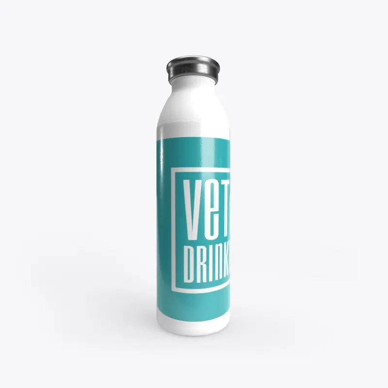 Veterans Drinking Vodka Teal Logo