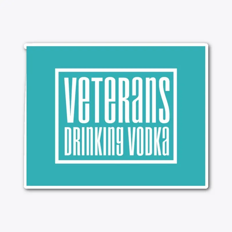 Veterans Drinking Vodka Teal Logo